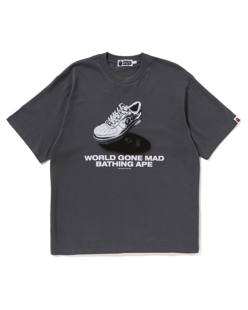 T Shirts Bape Shoes Graphique Grise Foncé Homme | CQE-62808601